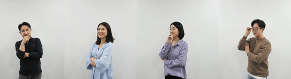 왼쪽부터 차례대로 △이종건 이사 △탁유경 대표 △최명아 아트디렉터 △정종문 개발자. ⓒ 옐로시스