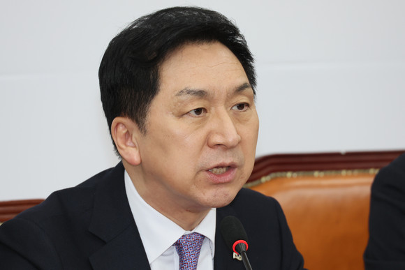 김기현 국민의힘 대표가 16일 국회에서 열린 최고위원회의에서 발언하고 있다. ⓒ 연합뉴스