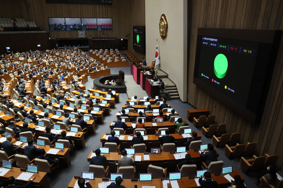 25일 열린 국회 본회의에서 '전세사기 피해 지원을 위한 특별법 제정안'과 '김남국 방지법'이 통과됐다. ⓒ 연합뉴스