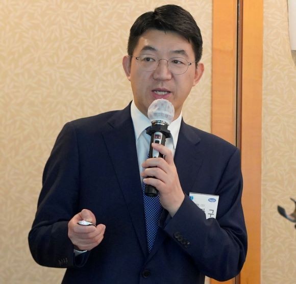 조관구 큐라티스 대표이사가 26일 서울 여의도에서 기업공개(IPO) 기자간담회를 진행하고 있다. ⓒ 큐라티스
