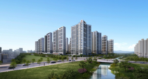 힐스테이트 첨단센트럴 주경투시도. © 현대엔지니어링