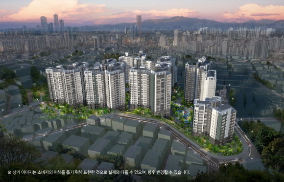 상도 푸르지오 클라베뉴 야경투시도. © 대우건설
