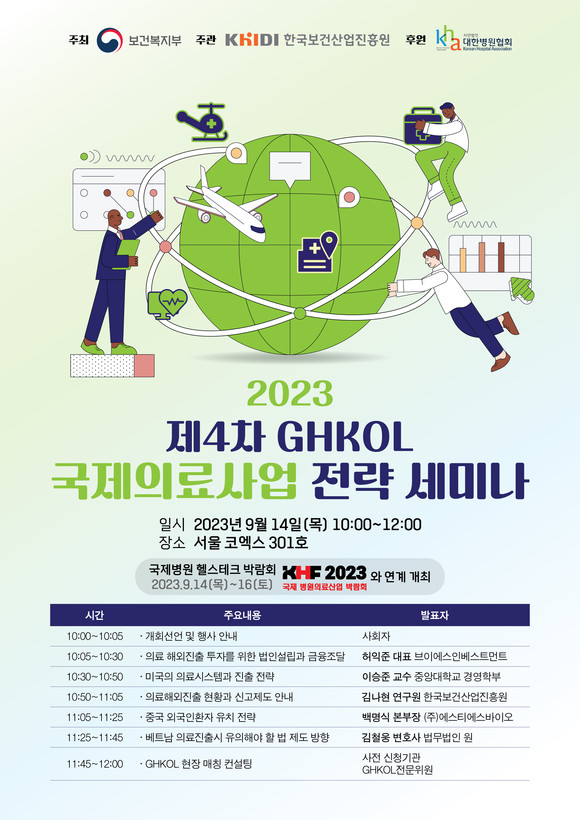 제4차 GHKOL 국제의료사업 전략세미나 포스터. ⓒ 한국보건산업진흥원