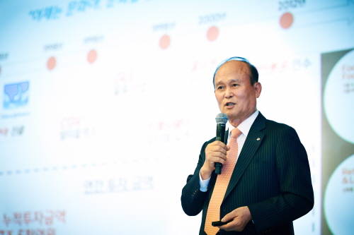 CJ그룹의 문화사업 비전과 글로벌 전략을 발표하고 있는 이채욱 CJ주식회사 대표. ⓒ CJ