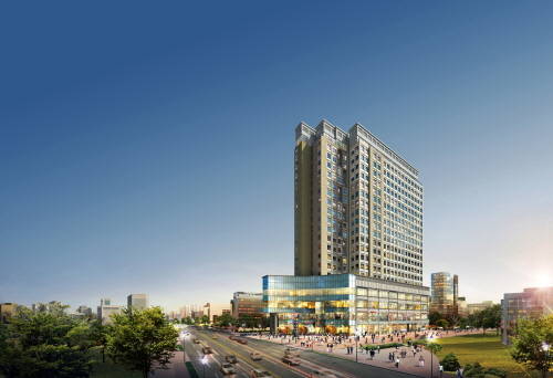 지하철 5호선 미사역 바로 옆에 위치한 힐스테이트 에코 미사 투시도. ⓒ 현대건설