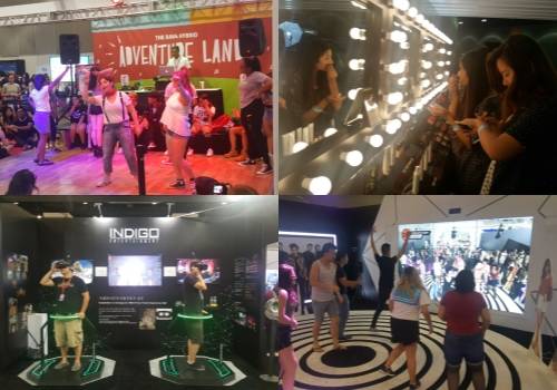 'KCON 2016 LA' 컨벤션을 방문한 이들이 메이크업, VR 등 다양한 프로그램을 체험하고 있다. ⓒ CJ