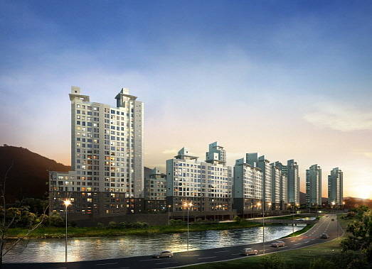 단지 인근에서 수상레저를 즐길 수 있는 '한강마리나시티' 야경 투시도. ⓒ 프라임경제