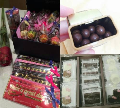 견과류 또는 과자, 술 등을 넣거나 다양한 형태를 자랑하는 초콜릿. 초콜릿의 변신은 '무죄'. = 하영인 기자