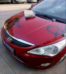 중국에서 파손된 현대차. ⓒ 네이버블로그 캡처