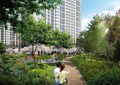 2017년 현대건설 힐스테이트 단지 내 조성 예정인 산책로 이미지컷. ⓒ 현대건설