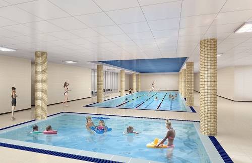김해 율하 시티프라디움 실내수영장. ⓒ 시티건설