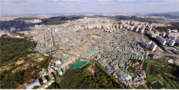 부천시 소사 지역 도시재생활성화 지역 항공사진. ⓒ 경기도