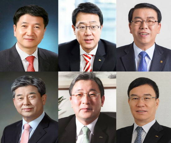 (시계방향으로) 김창수 삼성생명 사장, 정문국 ING생명 사장, 서기봉 NH농협생명 사장, 뤄젠룽·구한서 동양생명 사장, 안양수 KDB생명 사장. ⓒ 각 사