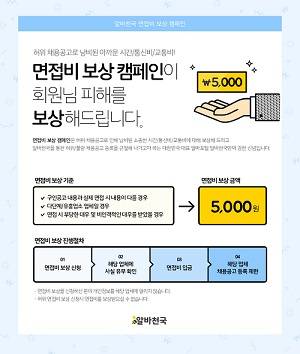 알바천국은 허위 채용공고로 시간, 돈을 낭비한 알바생들을 위해 면접비 보상 캠페인을 진행 중이다. ⓒ 알바천국