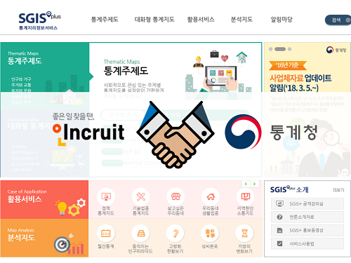 인크루트와 통계청은 8일 일자리 통계지도 개발을 위한 업무협약을 체결했다. ⓒ 인크루트