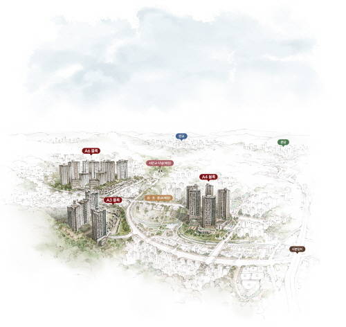 '힐스테이트 판교 엘포레' 일러스트 조감도. ⓒ 현대건설