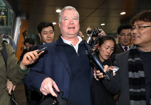북한과의 비핵화 협상을 총괄하는 스티브 비건 미 국무부 대북특별대표가 지난 3일 오후 인천국제공항을 통해 방한했다. ⓒ 뉴스1