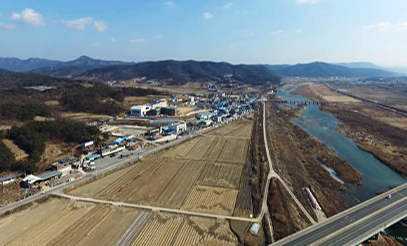 대구공항 통합이전 최종후보지 중 하나인 의성군 비안면 일대. ⓒ 연합뉴스