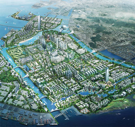 송도국제도시 워터프런트 사업 전체 조감도. ⓒ 프라임경제 DB