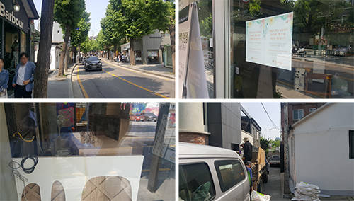 삼청동의 일부 가게들은 집회로 인해 사람들이 발길이 끊기면서 가게를 닫거나 폐업을 하는 등 생존권의 위협을 받고 있다. = 김경태 기자
