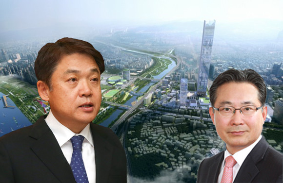 현대건설은 2018년 12월 부임한 정진행 부회장(왼쪽)에 이어 대외협력분야 전문가인 서경석 부사장(오른쪽)을 현대건설로 승진부임 시키면서 GBC 시공에 관한 대응전력구비에 나선 것으로 분석된다. = 장귀용 기자