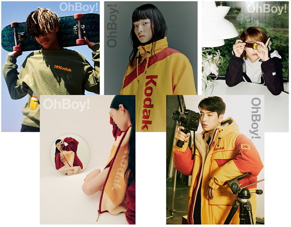 코닥어패럴이 매거진 오보이와 진행한 'KODAK IS BACK!' 10월호 화보를 공개했다. 코닥어패럴