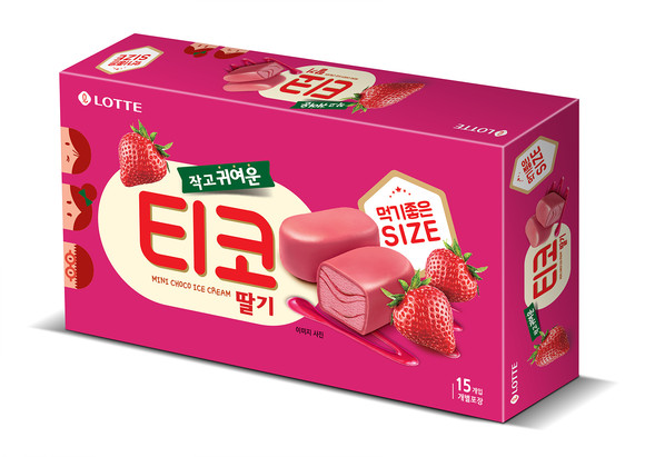 롯데제과에서 '티코딸기'를 출시했다. ⓒ 롯데제과