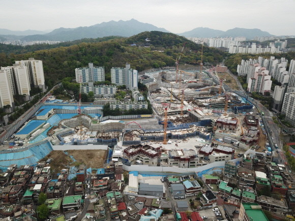 흑석3구역 '리버파크자이' 공사 현장. ⓒ GS건설