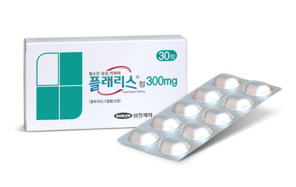 삼진제약이 출시한 고용량 클로피도그렐 성분 항혈전제 '플래리스 300mg'. © 삼진제약