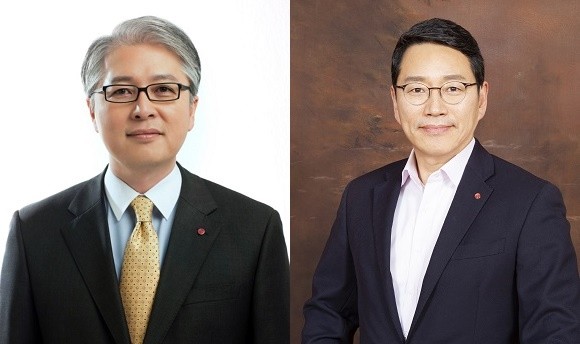 권봉석 LG전자 사장(좌)이 LG그룹 부회장 자리로, 조주완 LG전자 CSO가 LG전자 사장으로 승진했다. ⓒ LG