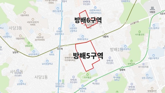 서울 서초구 방배5·6구역 지도. ⓒ 네이버 지도