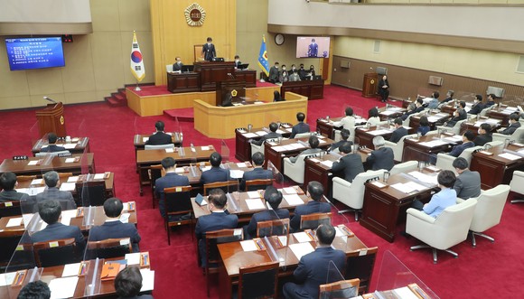 제396회 임시회 제1차 본회의 장면. ⓒ 의회사무국