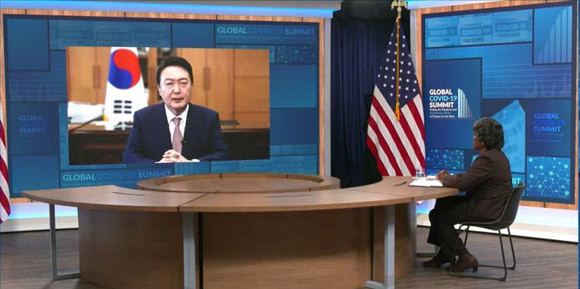 윤 대통령은 "제20대 대통령으로 취임하자마자 글로벌 코로나19 정상회의에 참석하게 된 것을 뜻깊게 생각한다"고 말했다. ⓒ 대통령실