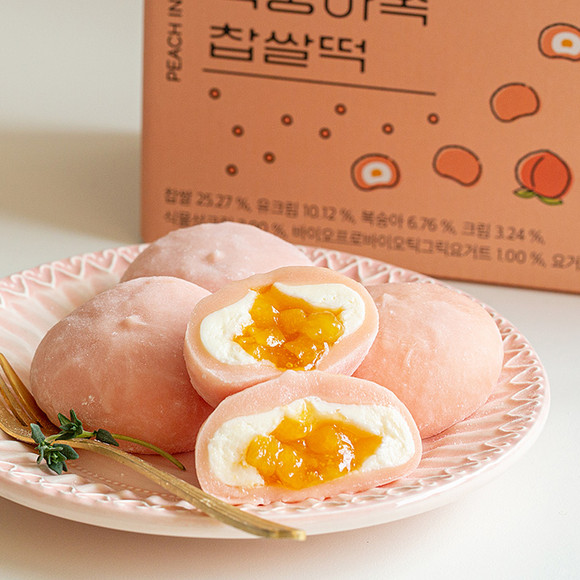 쿠캣에서 나온 신제품 '쿠캣 복숭아쏙 찹쌀떡'. ⓒ 쿠캣