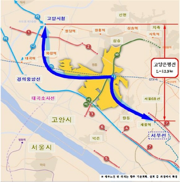 서울 도시철도 6호선 새절역을 출발해 창릉 신도시를 지나 고양시청까지 잇는 광역철도 '고양은평선'은 고양시 권역과 서울시를 연결하는 광역교통망의 중추 역할을 담당할 것으로 기대되고 있다. © 국토교통부