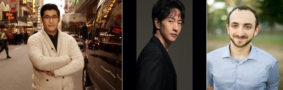 (왼쪽부터) 틱톡 숏폼 '모지컬'에 김현준 총연출가, 뮤지컬 배우 마이클리 , 작곡가 앤디 로인슨. ⓒ 모지컬 제작사