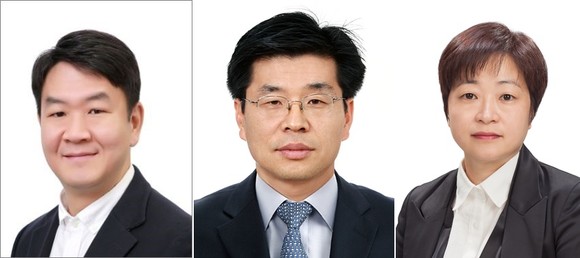 왼쪽부터 김광진·임승민·박진남 LG디스플레이 전무. ⓒ LG디스플레이