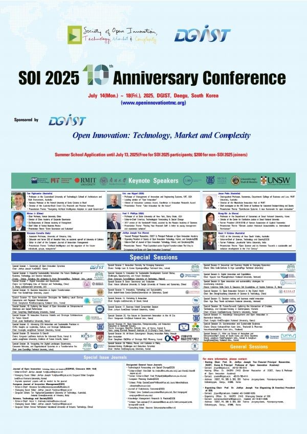 SOI 2025 10주년 Conference 포스터. ⓒ DGIST