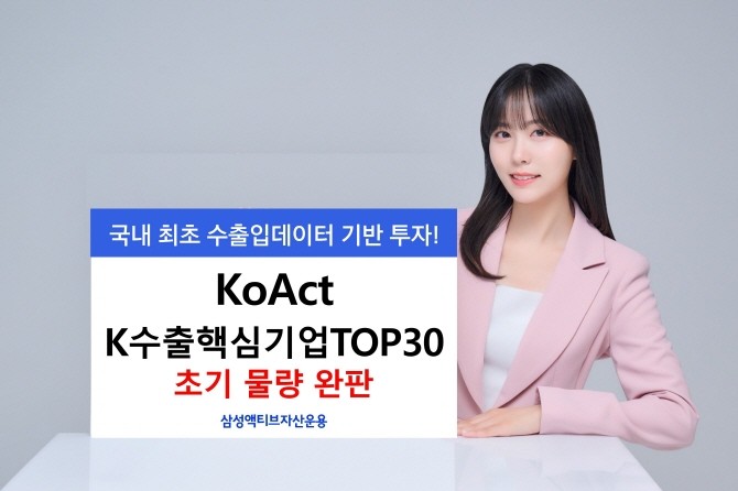 삼성액티브자산운용의 'KoAct K수출핵심기업TOP30액티브 ETF'의 초기 설정 물량이 이틀 만에 완판됐다. ⓒ 삼성자산운용