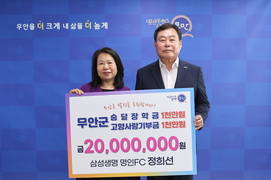 [포토] 삼성생명 정희선 명인FC, 무안군에 2000만원 기탁