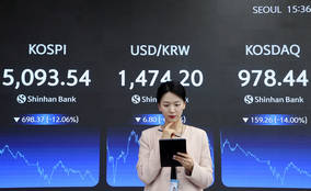 '검은 수요일' 코스피, 역대 최대 12% 폭락 '5100선 붕괴'…코스닥 14.00%↓