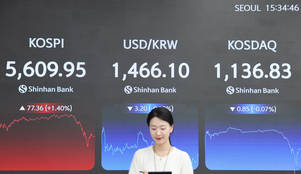 코스피, 기관 매수세에 '5600선 회복'…코스닥 0.07%↓