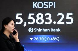 코스피, 外人 '팔자' 속 개인·기관 방어에 '약보합'…코스닥 1.02%↑