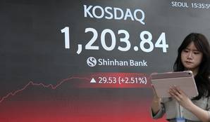 코스닥, 26년 만에 1200선 '돌파'…코스피, 단기 급등 부담·외국인 매도에 '숨고르기'
