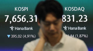 코스피, 삼전 역대급 실적에도 '셀온 여파'에 7600선 후퇴…코스닥 1.87%↓