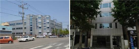 전남 목포시 연산동 소재 세광조선소(왼쪽)와 부산 동구 중앙대로 320번길 5층 규모 근린시설. ⓒ 지지옥션