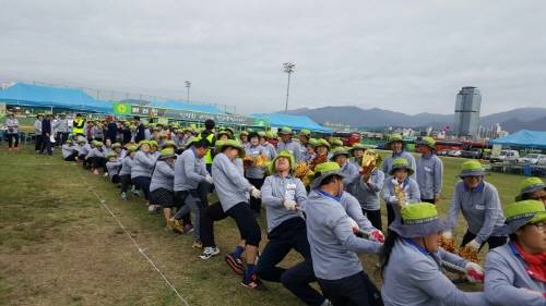 한 팀당 20명 내외로 구성된 줄다리기 시합에서는 경기결과를 떠난 열띤 응원전이 체육대회의 취지를 되새기게 하는데 한몫했다. ⓒ 양평군새마을회
