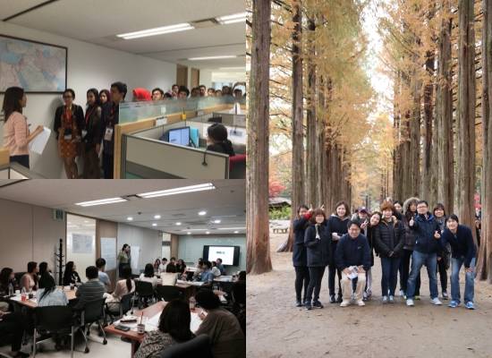 (왼쪽 위부터 시계방향)지난달 인도네시아콜센터협회에서 외교부 영사콜센터를 방문한 모습. 상담사 워크숍, 스트레스관리 교육이 진행 중이다. ⓒ 외교부 영사콜센터