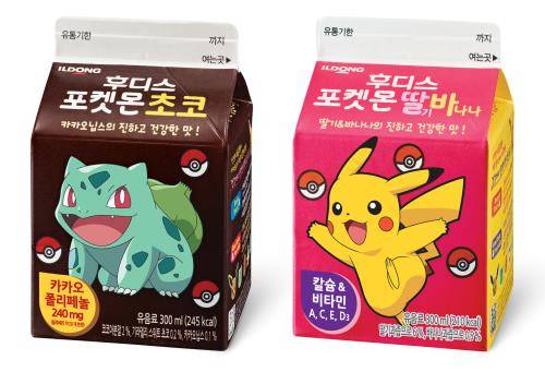 후디스 포켓몬 초코, 딸기바나나 우유. ⓒ 일동후디스