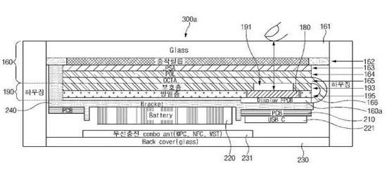 특허청에 제출된 특허 관련 사진을 보면 지문인식 센서는 Y-Octa 내부에 배치된 것으로 확인됐다. ⓒ 특허청
